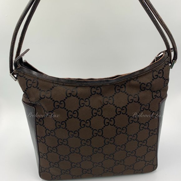 Authentic Gucci Monogram Dark Brown Shoulder Bag - Picture 3 of 15